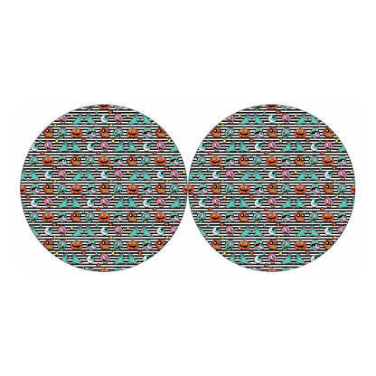 Halloween Zombie Striped Pattern Print Car Coasters