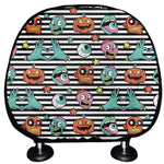 Halloween Zombie Striped Pattern Print Car Headrest Covers