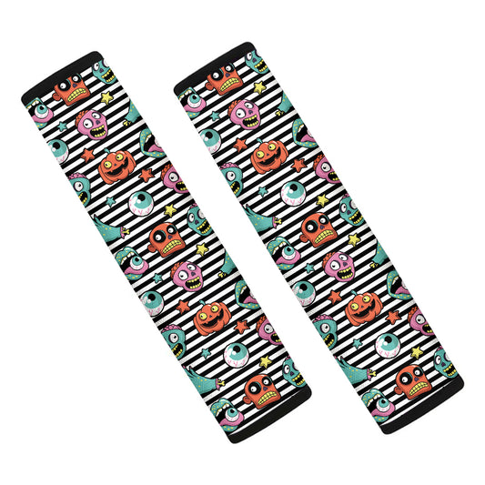 Halloween Zombie Striped Pattern Print Car Seat Belt Covers