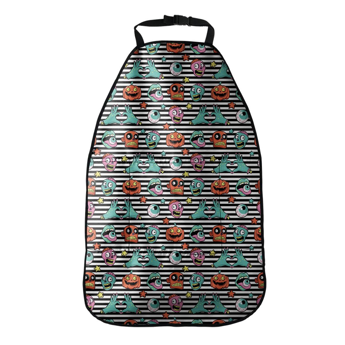 Halloween Zombie Striped Pattern Print Car Seat Organizers