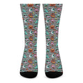 Halloween Zombie Striped Pattern Print Crew Socks