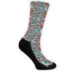 Halloween Zombie Striped Pattern Print Crew Socks