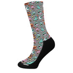 Halloween Zombie Striped Pattern Print Crew Socks