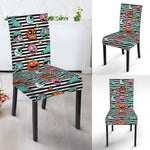 Halloween Zombie Striped Pattern Print Dining Chair Slipcover