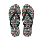Halloween Zombie Striped Pattern Print Flip Flops