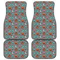 Halloween Zombie Striped Pattern Print Front and Back Car Floor Mats