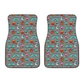 Halloween Zombie Striped Pattern Print Front Car Floor Mats