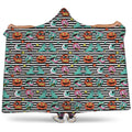Halloween Zombie Striped Pattern Print Hooded Blanket