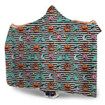 Halloween Zombie Striped Pattern Print Hooded Blanket