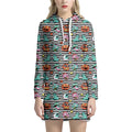Halloween Zombie Striped Pattern Print Pullover Hoodie Dress