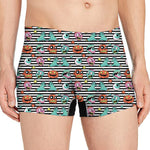 Halloween Zombie Striped Pattern Print Men's Boxer Briefs