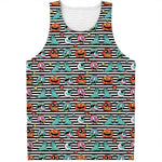 Halloween Zombie Striped Pattern Print Men's Tank Top