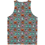 Halloween Zombie Striped Pattern Print Men's Tank Top