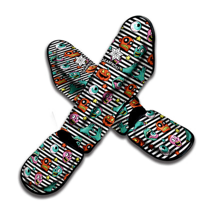 Halloween Zombie Striped Pattern Print Muay Thai Shin Guard