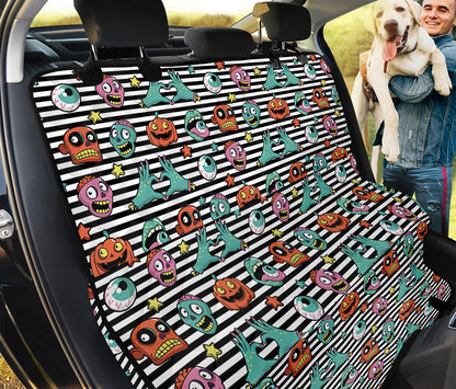Halloween Zombie Striped Pattern Print Pet Car Back Seat Cover
