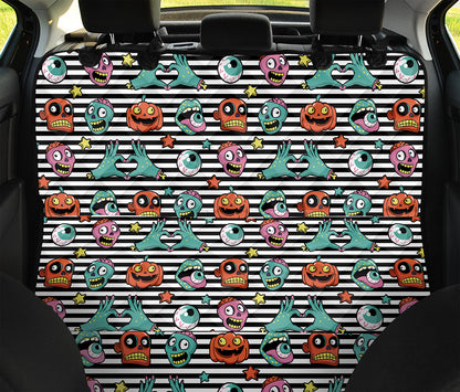 Halloween Zombie Striped Pattern Print Pet Car Back Seat Cover