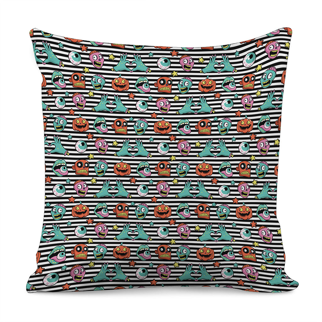 Halloween Zombie Striped Pattern Print Pillow Cover