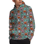 Halloween Zombie Striped Pattern Print Pullover Hoodie