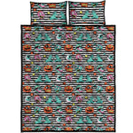 Halloween Zombie Striped Pattern Print Quilt Bed Set