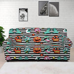 Halloween Zombie Striped Pattern Print Sofa Cover