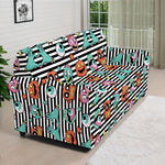 Halloween Zombie Striped Pattern Print Sofa Cover