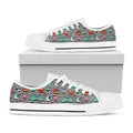 Halloween Zombie Striped Pattern Print White Low Top Sneakers