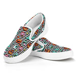 Halloween Zombie Striped Pattern Print White Slip On Shoes
