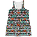 Halloween Zombie Striped Pattern Print Women's Racerback Tank Top