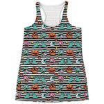 Halloween Zombie Striped Pattern Print Women's Racerback Tank Top
