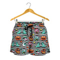 Halloween Zombie Striped Pattern Print Women's Shorts