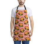 Hamburger Plaid Pattern Print Apron