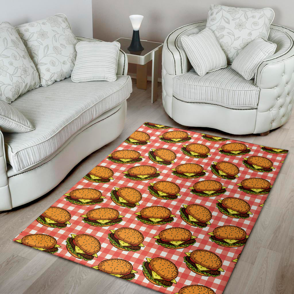 Hamburger Plaid Pattern Print Area Rug