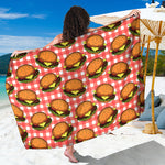 Hamburger Plaid Pattern Print Beach Sarong Wrap