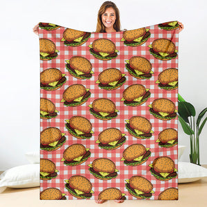 Hamburger Plaid Pattern Print Blanket