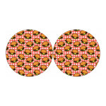 Hamburger Plaid Pattern Print Car Coasters