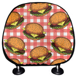 Hamburger Plaid Pattern Print Car Headrest Covers