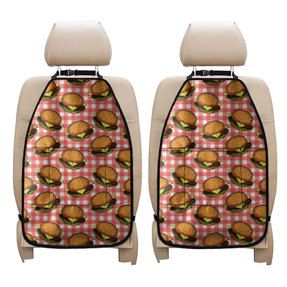 Hamburger Plaid Pattern Print Car Seat Organizers