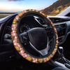 Hamburger Plaid Pattern Print Car Steering Wheel Cover