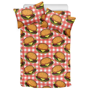 Hamburger Plaid Pattern Print Duvet Cover Bedding Set