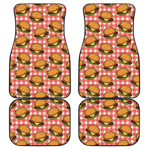 Hamburger Plaid Pattern Print Front and Back Car Floor Mats