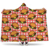 Hamburger Plaid Pattern Print Hooded Blanket