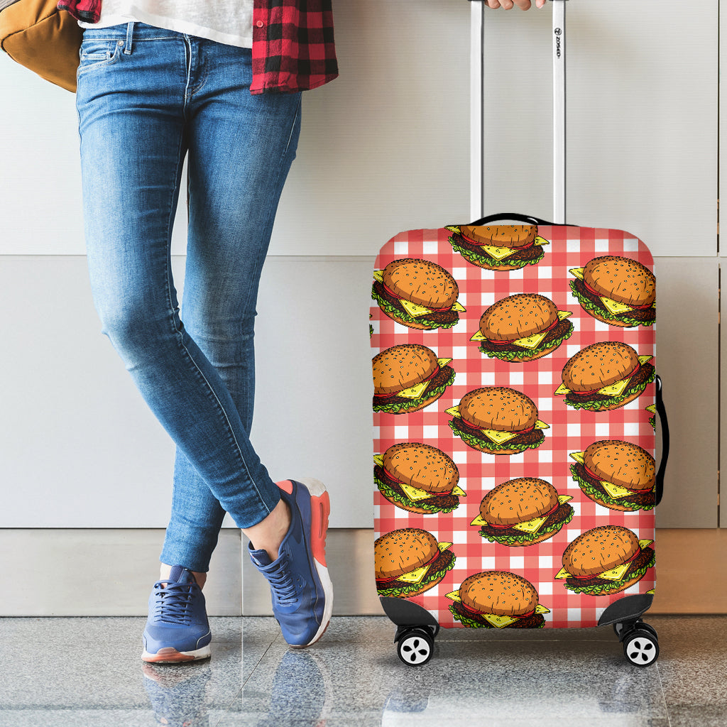 Hamburger Plaid Pattern Print Luggage Cover