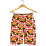 Hamburger Plaid Pattern Print Men's Shorts