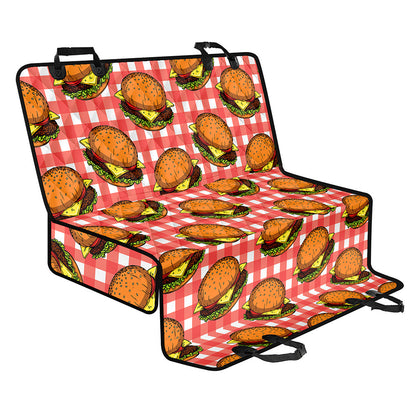 Hamburger Plaid Pattern Print Pet Car Back Seat Cover