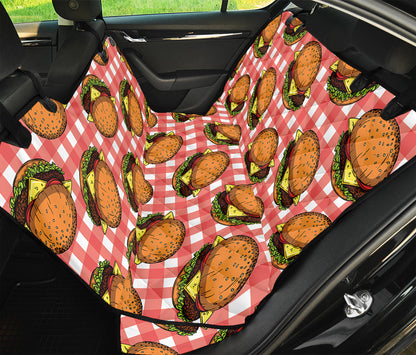 Hamburger Plaid Pattern Print Pet Car Back Seat Cover
