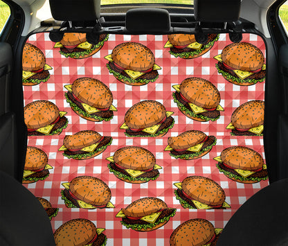 Hamburger Plaid Pattern Print Pet Car Back Seat Cover