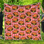 Hamburger Plaid Pattern Print Quilt