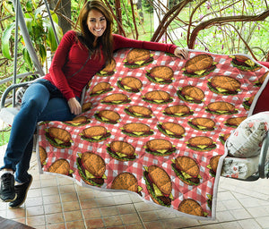 Hamburger Plaid Pattern Print Quilt