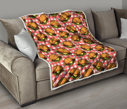 Hamburger Plaid Pattern Print Quilt