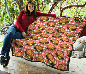 Hamburger Plaid Pattern Print Quilt